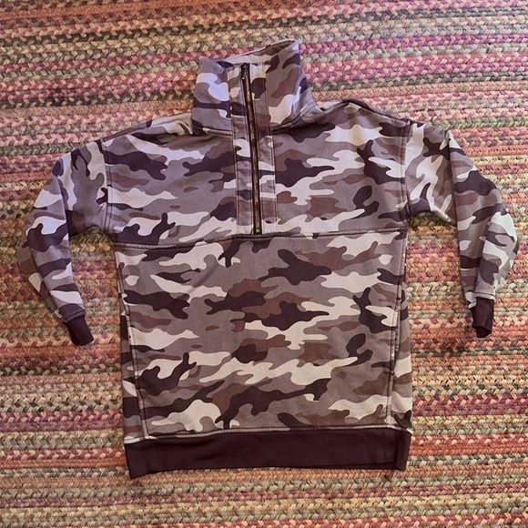OLD NAVY ARMY CAMO PRINT PULLOVER QUARTER SWEATSHIRT - Picture 1 of 5